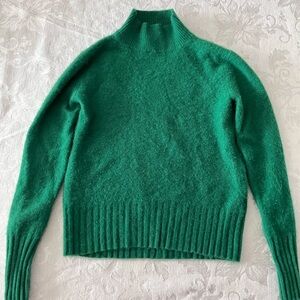 ☘️☘️ J.Crew 100% Cashmere Emerald Kelly Green Mock Neck Sweater XXS